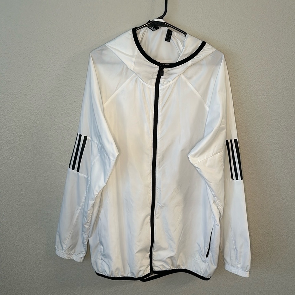 White Adidas Windbreaker